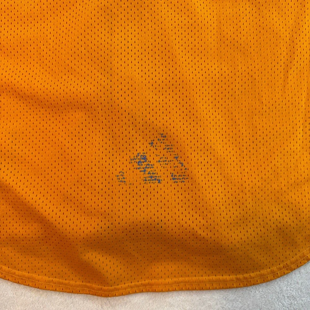 Adidas Team Mesh Baseball Jersey Orange Blue Piping Button Up Large RN88387